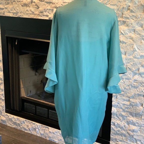 BCBG butterfly sleeve green slip dress Lg - Picture 2 of 5